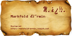 Markfeld Ármin névjegykártya